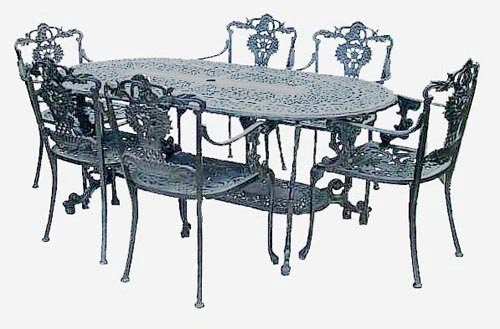 Cast Aluminum Garden Patio Furniture Dolphin Sofa Table Double